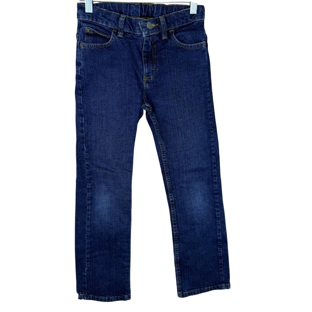 Wrangler‎ Boys Straight Leg Jeans Dark Wash Adjustable Waist Size 10 Regular